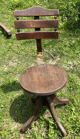 Antique Architect Chair Stool~Pat. 1901~Rare~Nice~Folky~3 Adjustments~Read All Cover