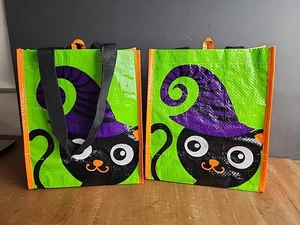Halloween Trick or Treat Candy bags 2pc set 8.5 x 10 inch Unbranded Plastic - Picture 1 of 8