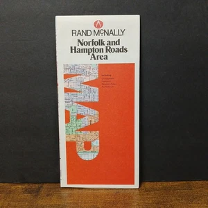 Vintage 1980s Rand McNally Map, Norfolk and Hampton Roads - Picture 1 of 4