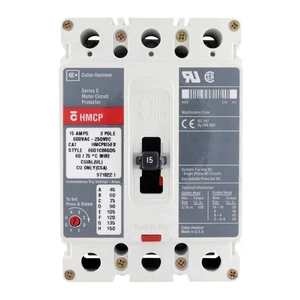EATON CUTLER-HAMMER HMCP015E0 MOTOR CONTROL CIRCUIT BREAKER, 3P, 600V, 15A - Picture 1 of 1