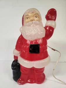 Vintage Urlaub Weihnachten Blasform winkender Weihnachtsmann Leuchtfigur *lesen* - Bild 1 von 22