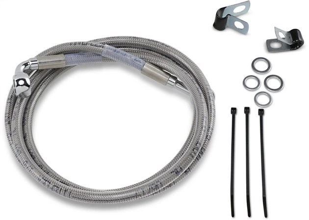 DS Braided Brake Line Kit Front +6" Harley Davidson Softail/Dyna #143713 - Image 1 of 1
