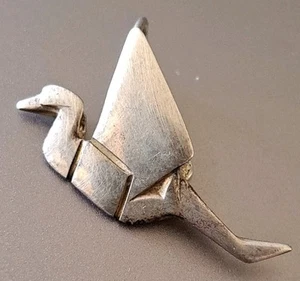 Dije colgante moderno de plata esterlina minimalista grúa origami de colección - Imagen 1 de 6