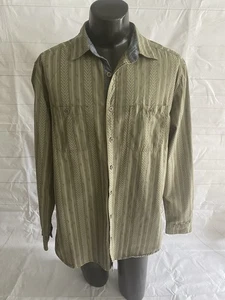 The Territory Ahead Shirt Men’s Large Tall Green Pattern Flip Cuff Long Sleeve # - Picture 1 of 10
