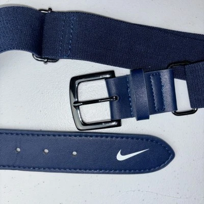 Cinturón ajustable elástico azul NIKE TALLA ÚNICA logotipo Swoosh Foto 1 de 4