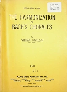 Armonización de las Corales de Bach William Lovelock 1970 música compositor matrícula - Imagen 1 de 5