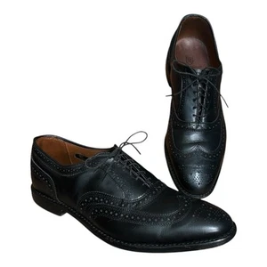 ALLEN EDMONDS McAllister Black Wingtip Oxford sz 10.5 D Calfskin Dress Shoe 6205 - Picture 1 of 9