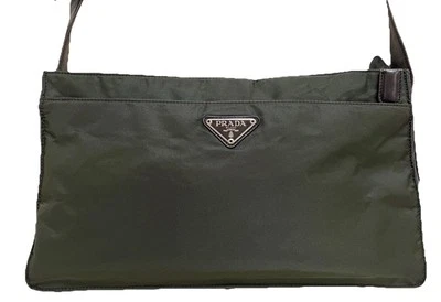 Bolso Bandolera Prada Cuero Nylon Marrón Verde 0113 Foto 1 de 4