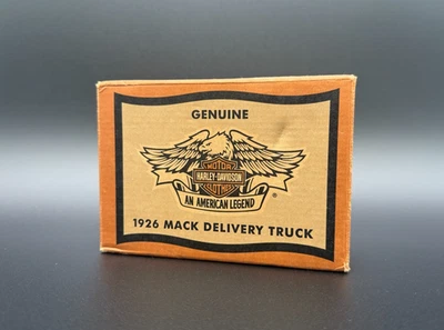 Camión de reparto genuino Harley Davidson 1926 Mack 1:43 Bull Dog diecast con caja de hojalata Foto 1 de 4