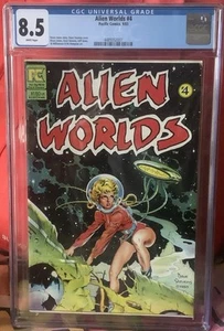 ALIEN WORLDS #4 CGC 8.5 Pacific Comics Sept 1983 DAVE STEVENS Cover WHITE PAGES - Picture 1 of 14