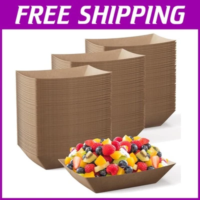 2lb Eco-Friendly Paper Food Trays, 1000 Pack - Perfect for Snacks & Parties - Image 1 of 4