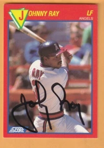 Johnny Ray California Angels AUTO Firmado 1989 Partitura Superestrellas Arkansas - Imagen 1 de 2