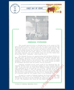 1328 Hammond Maxicard Nebraska Statehood 1967 First Day Cover Maximum Card - Picture 1 of 1