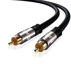3m - 1 RCA MALE TO MALE SUBWOOFER/DIGITAL COAXIAL CABLE LEAD - PHONO AUDIO/VIDEO