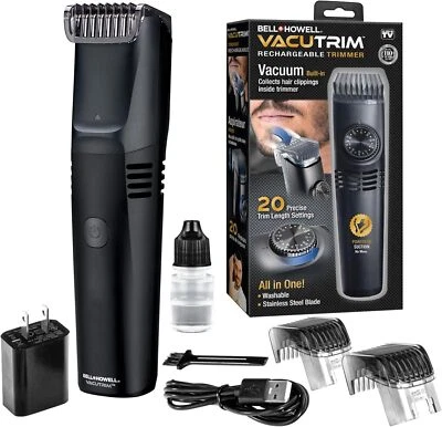 Vacutrim Recortadora de Barba Inalámbrica para Hombres, Afeitadora Eléctrica Recargable Negra, 7.5" Foto 1 de 4