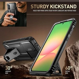 Pour Samsung Galaxy A56 5G Coque Poétique Intégrée Ecran Cover avec Béquille Noir - Photo 1 sur 8