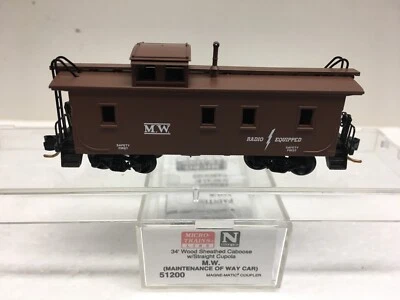 N Scale Micro Trains MTL 51200 Maintenance of Way Caboose - Dark Brown - Image 1 of 4
