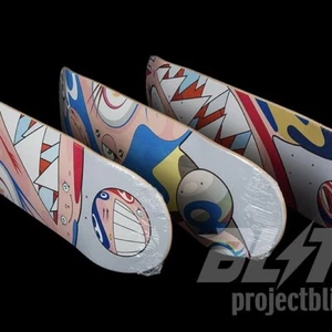 2018 TAKASHI MURAKAMI X COMPLEXCON FLYING DOB SKATEBOARD DECKS SET OF 3 - Picture 1 of 4