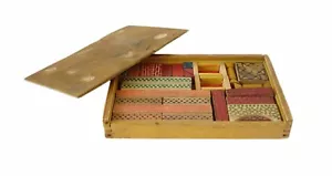 OLD VINTAGE GERMAN WOODEN TOY BUILDING BLOCKS IN ORIGINAL BOX - Picture 1 of 9