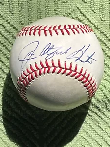 Jim Catfish Hunter Autographed Single S SS Beautiful Snow White B. Br. PSA COA - Picture 1 of 2