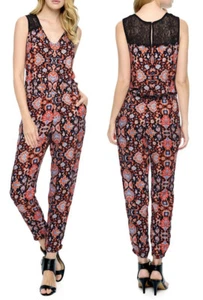 Ella Moss Tunisia Women's V-Neck Sleeveless Lace Inset Jumpsuit Size L - Picture 1 of 5