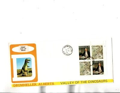 Sc#763,764  FDC DRUMHELLER,AB -Valley of the Dinosaurs  cachet - Image 1 of 2