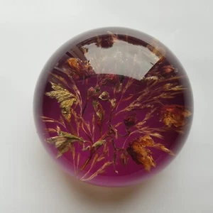 Pisapapeles Lucite prado hierba flores Skipness artesanía Escocia 9 cm Gran Bretaña de colección - Imagen 1 de 18