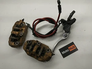 03-04 KAWASAKI NINJA ZX6R ZX636 OEM FRONT BRAKE MASTER CYLINDER CALIPERS LINES - Picture 1 of 6