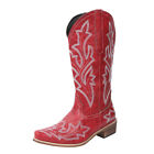 Women Cowgirl Boots Embroidered Western Boot Winter Womens Wide-Calf Retro Shoes