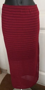 Jupe longue COTELAC bordeaux fendue Taille 1 Bon état - Picture 1 of 7