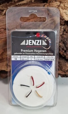 Jenzi Premium Hegene Color B 5 Haken Gr. 14 200cm 0,18mm Maräne Barsch Felchen - Bild 1 von 2