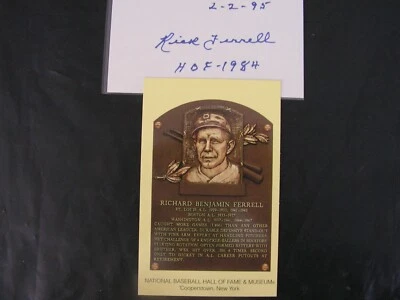 Rick Ferrell Signed 3 X 5 Index Card JSA Mint + Postcard Tigers Red Sox Browns - Image 1 of 4