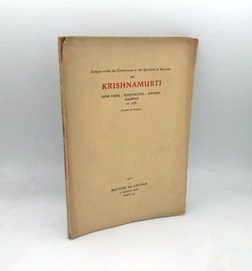 Compte rendu des conférences et des questions et réponses KRISHNAMURTI 1936 - Picture 1 of 1