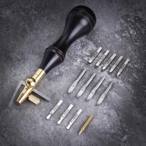 Multi function Leather Craft Edge Bevelers Press Line Groover Creaser Tools Set - Picture 1 of 8