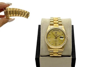 Rolex Day Date President 18248 Bark Champagne Original Diamond Dial 18K Gold - Picture 1 of 10