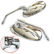 Motorcycle Oval Chrome 10Mm Rearview Mirrors For Honda Shadow Rebel Cb Cruiser