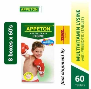 Tabletas masticables multivitamínicas Apeton lisina con prebióticos 60 años 8 cajas - DHL - Imagen 1 de 6