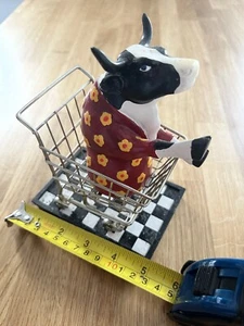 COW PARADE FARM HOUSE Table ANIMAL Shopping Trolley DISPLAY Very RARE - Picture 1 of 4