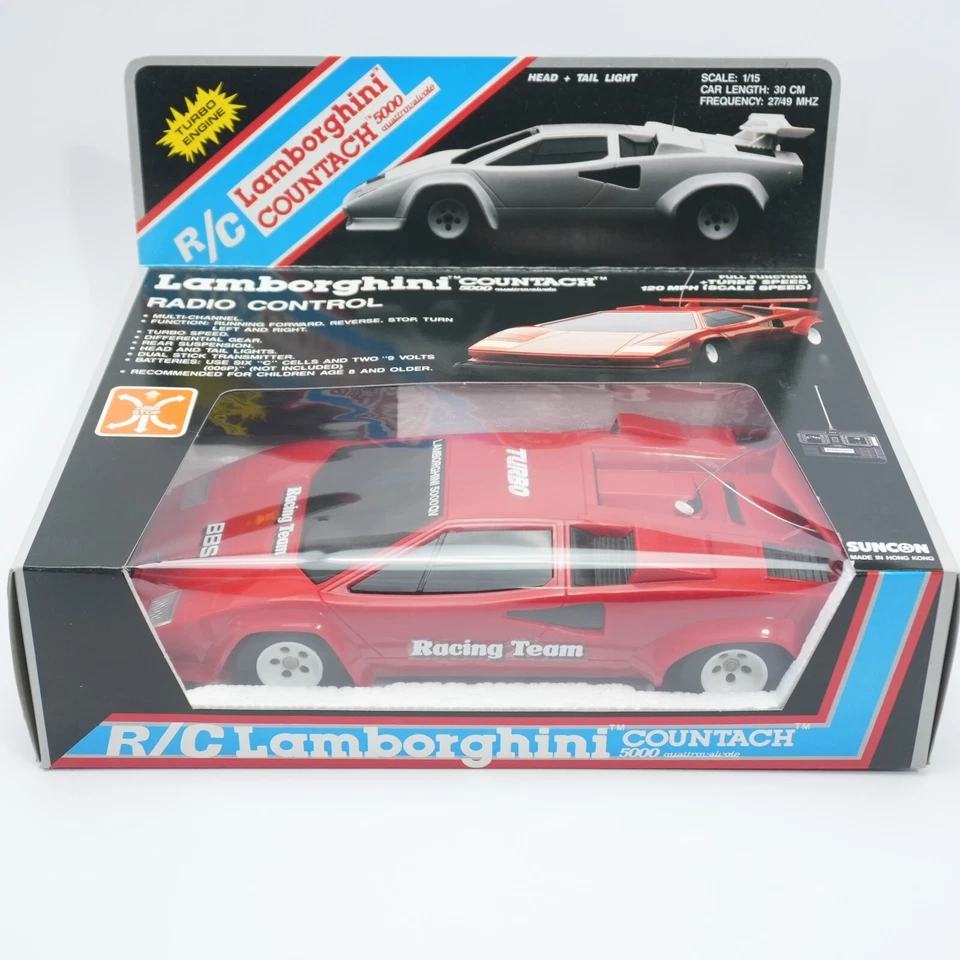NEW VTG LAMBORGHINI COUNTACH 5000 QV RC Car SUNCON Radio Controlled Shack NOS - Image 1 of 4