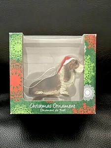 Neu Sandicast Basset Hound in Nikolausmütze Hund Urlaub Weihnachtsschmuck Neu im Karton - Bild 1 von 10