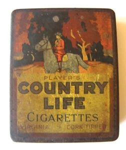 Players Country Life Cigarettes Tin Virginia Cork Tipped C.1950- - Picture 1 of 8