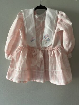 Wildflower Collection JC Penney Vintage Girls Dress Size 2T Pink White Plaid - Image 1 of 4