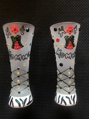 Juego de 2 vasos de chupito “HOT MOMMA” pintados adornados nuevos sin etiquetas 1 oz Foto 1 de 4