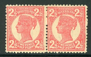 Queensland  1898 2½p  Rose SG 236 Pair Mint D414 ⭐⭐⭐⭐⭐⭐ - Picture 1 of 2