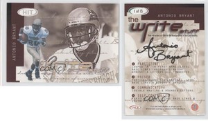 2002 SAGE Hit The Write Stuff Antonio Bryant #1 Rookie RC