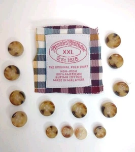 Set of 14 Marbled 4-Hole Replacement Buttons for a Brooks Brothers 1818 LS Shirt - Picture 1 of 13