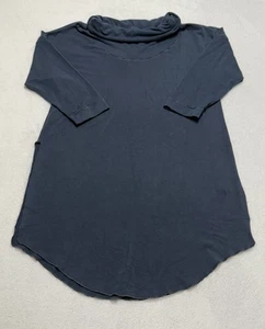 Vestido túnica Angelrox bambú capucha cuello columpio S/M Top Suger azul azulado Lagenlook - Imagen 1 de 7