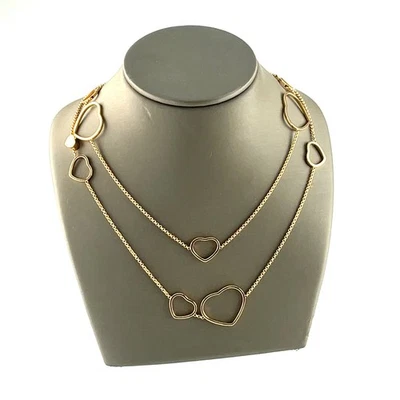 Collar Corazón Cadena Larga Chopard Oro Rosa 18k Diamantes Felices 0.10 ct Diámetro 48" Foto 1 de 4