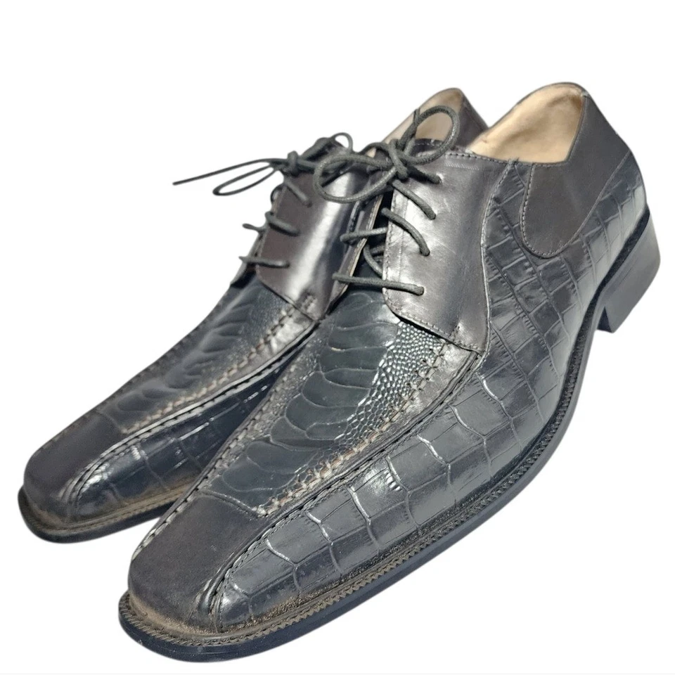 Oxford Stacy Adams para hombre gris con estampado de cocodrilo talla 13 M Foto 1 de 4