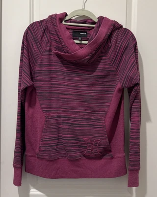 Sudadera con capucha negra magenta mediana Hurley para mujer cuello capucha manga larga Foto 1 de 4